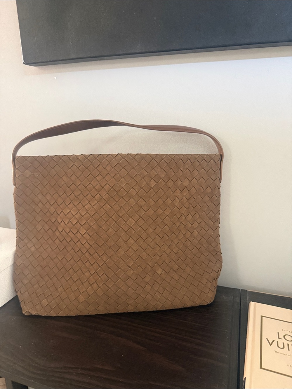 Bottega inspired faux suede tote